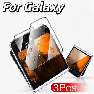 3pcs Tempered Glass Screen Protector for Galaxy Z Flip 7fe 7 6 5 Smartphone, High Clarity and 9h Hardness, Maximum Protection