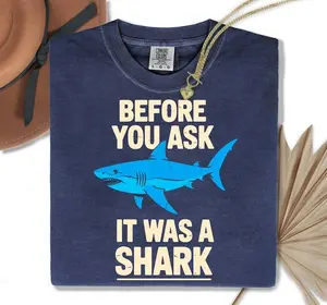 Funny Shark Bite T-Shirt – Before You Ask, Beach Humor Tee
