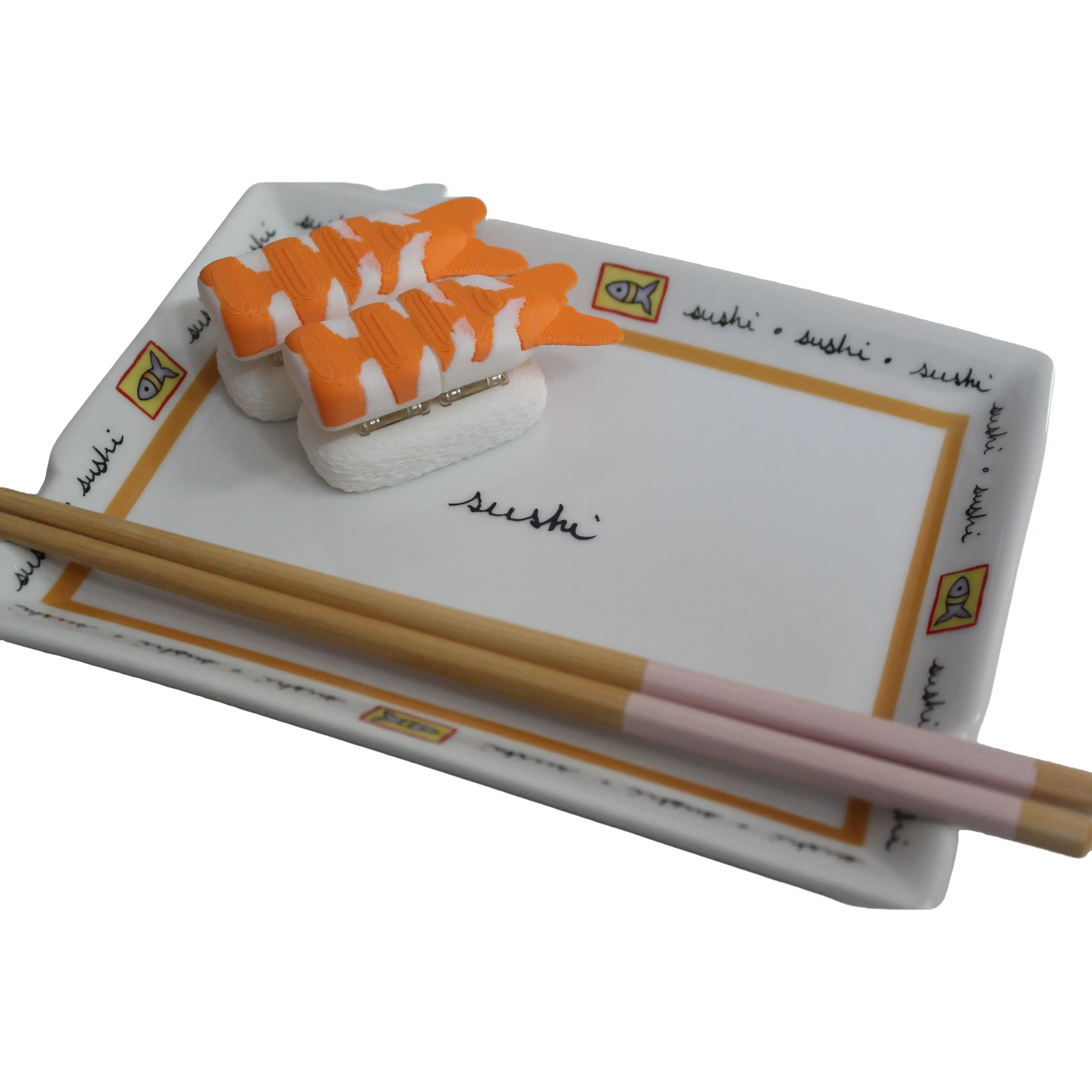 Ebi Nigiri Fidget Clicker - Compact Double-Button Fidget Toy for Anxiety & Stress Relief - Fun Sushi Design - Chopsticks Not Included - America