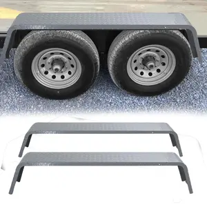 GARVEE Heavy Duty Steel Trailer Fenders - 2Pcs, 66" x 9.1" x 20" for 13-15 Inch Wheels, Ideal for Tandem Axle Trailers, Durable Design for Long-lasting Performance and Compatibility.