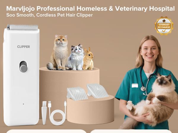 Dog Clipper for Matted & Long Hair,Quiet Pet Paw Hair Trimming Groomer,Handy Cordless Rechargeable Waterproof Shaver Kits for Cats,Small Dogs & Pets