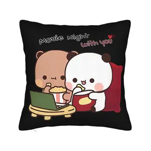 1PC Dudu Bear And Bubu Panda Movie Time Together Bedroom Soft Durable and Machine Washable Without Pillow Cores