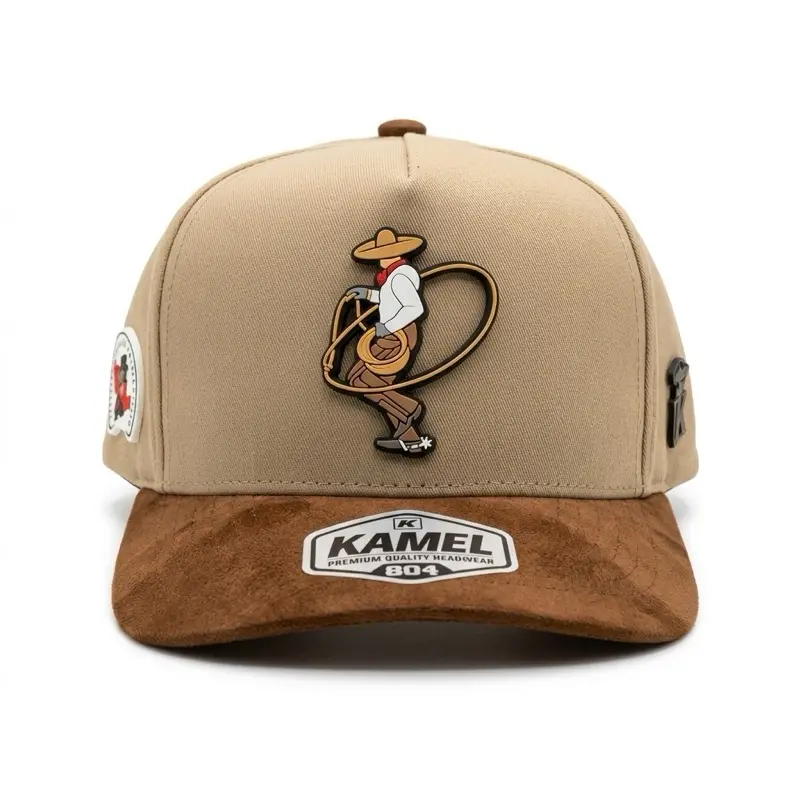 Men's Premium Mexican Charro Snapback Hat - Adjustable Cowboy Style Hat with Western Vaquero PVC Patch