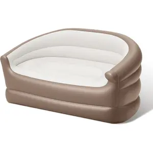 Portable Double Foldable Twin Size Inflatable Air Mattress Sofa - Blow Up Inflatable Chair Couch Lounger Air Sofa for Adults