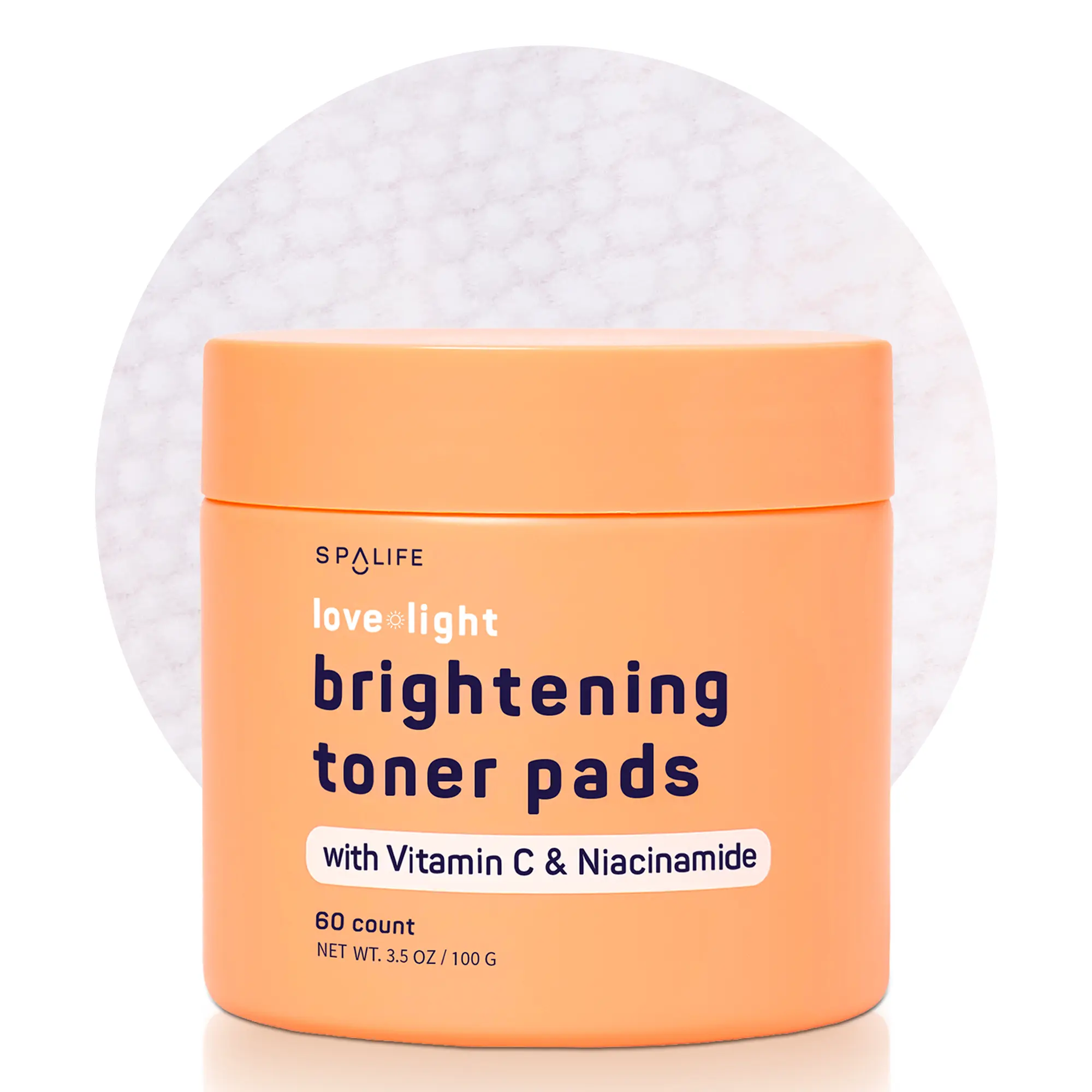 Love + Light Brightening Toner Pads | With Vitamin C & Niacinamide | Exfoliating Toner Pads for Dark Spots, Discoloration, Uneven Skin Tone & Clogged Pores | 60 Pads