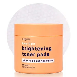Love & Light Brightening Toner Pads – For Uneven Skin Tone, Dark Spots & Discoloration, Clogged Pores, Dullness with Vitamin C, Niacinamide, & Hyaluronic Acid – Toner Pads for Face -  Moisturize & Hydrate Moisture Skincare