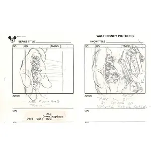 Chip n Dale Rescue Rangers Original Production Animation Storyboard Walt Disney FIRST EPISODE 1988 A115