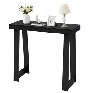 【Summervibes】VEVOR 36 in Console Table, Modern Desk Behind the Couch, Wooden Rectangle Entrance Desk, Narrow Long Sofa Table Accent Stand, Ideal for Hallway, Bedroom, Living Room, Foyer, Easy Assembly, Black