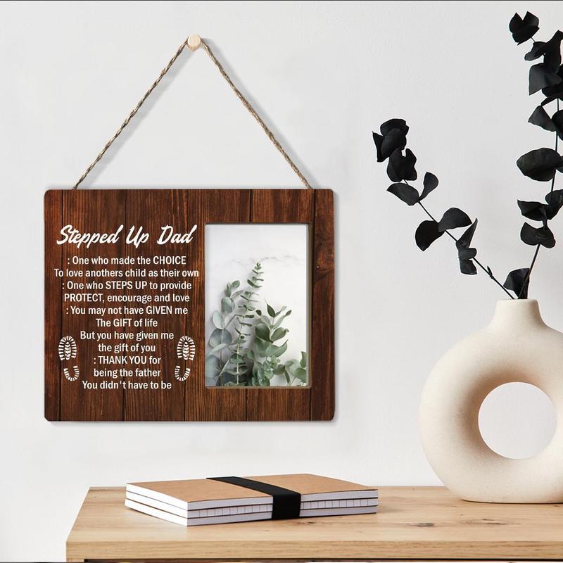 Stepdad Gifts Bonus Dad Gifts Stepped Up Definition  Picture Frame  for Stepdad Birthady Christmas Father's Day, Display Photo 4 x 6 Inch