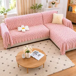 Couch Covers for Sectional Sofa, Fits L-Shaped Sofas,Sofa Covers Washable,Couch Cover for Cushion Couch, Soft Sofa Furniture Protector for Pets and Kids,Pet Chair Cover Sofa Slipcover Furniture Protector with Tassel Throws