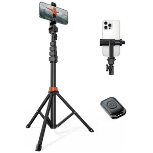 VIMOSE 66" Phone Tripod, Tripod for iPhone with Remote & Phone Stand, Extendable Cell Phone Tripod for Video Recording, Ultimate Tripod & Monopod Accessories for iPhone/Android, Clamp Mount