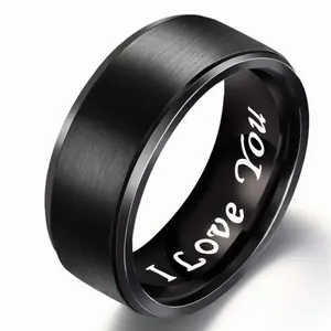 I LOVE YOU Stainless Steel Ring Engraved for Men - Fashion Jewelry Gift