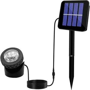 Solar LED Landscape Spotlight, 6 LEDs Pond Light Underwater Light Adjustable Lighting Angle, Lighting Dark Sensing Auto /Off for Outdoor Garden Courtyard Lawn Fish Tank Pool