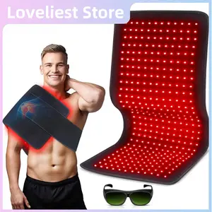 Updated Red Light Therapy Heating Pad for Body Infrared Light Device Cushion Mat Waist Back Shoulder Muscle Pain Relief