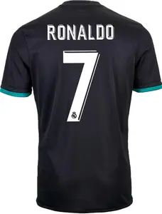 Cristiano Ronaldo #7 Real Madrid Soccer Jersey – Black Away. Size Large