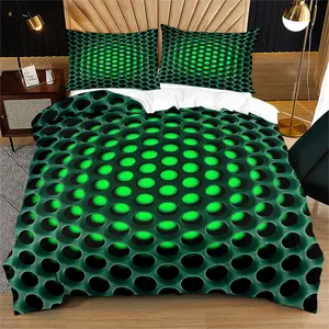 Alien hole print pattern does not carry cotton, soft and durable bed duvet cover set, including 1 duvet cover and 1 or 2 pillowcases, without duvet core and pillow core, suitable as a holiday gift