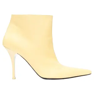 Pre-owned Celine Women's Celine Phoebe Philo nude leather pointed toe high heel ankle boots by Rebag