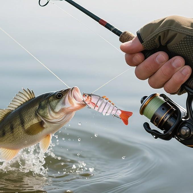 5pcs Fishing Lure, Multi Jointed Swimbaits, 7 Segment Plastic Hard Bait, for Fishing Lover Freshwater Saltwater Angling