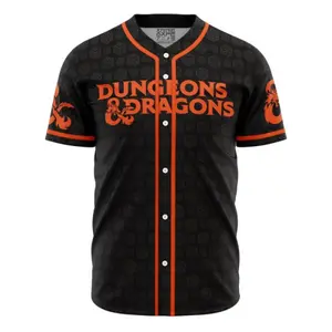 Dungeons & Dragons Baseball Jersey, Anime Shirt, Cartoon Jersey, Retro Trendy Anime Jersey Shirt, Stylish Jersey Outfit, Anime Baseball Jersey, Unisex Anime Shirt, Ideal Gift for Anime Lovers