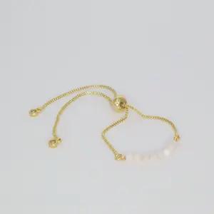 Thin Moonstone Bracelet (Gold)