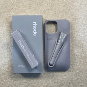 Rhode Lip Gloss Silicone Case for Apple iPhone 11-17 Series - Shockproof Anti-Scratch Fashionable Protection in Pink Yellow Red Green Blue Black Silver-Gray Orange