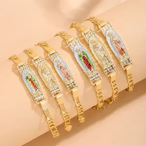 14k jewelry Two-Tone Vintage St. Jude Religious Bracelet, St. Jude Thaddeus Amulet, Waterproof and Fade-Resistant Bracelet, Fashionable Catholic Faith Jewelry, Unisex Gift