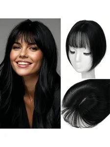 Hairline Patch for Women, Air Bangs Hairpiece, Covers Hair, Voluminous Invisible Hair Pad, Daily Wear Hair Supplement