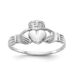 10k White Gold Claddagh Ring