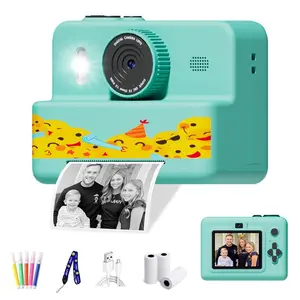 Portable Photo Printer Camera, USB Rechargeable Instant Print Camera with Double Camera & Flash, HD Thermal Printer Camera for Instant Recall