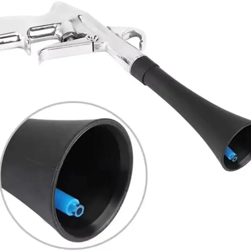 Aluminum Alloy High-Pressure Automotive Interior Blow-Out Gun with Handle - 70-200 psi Quick Connector Plug, Tool-Free JP Connector, Cars/Trucks Washing Accessory, Tornado-Style Rotating Flow Adjustment Knob, Comfortable Grip, Easy to Clean, Eco-Friendly