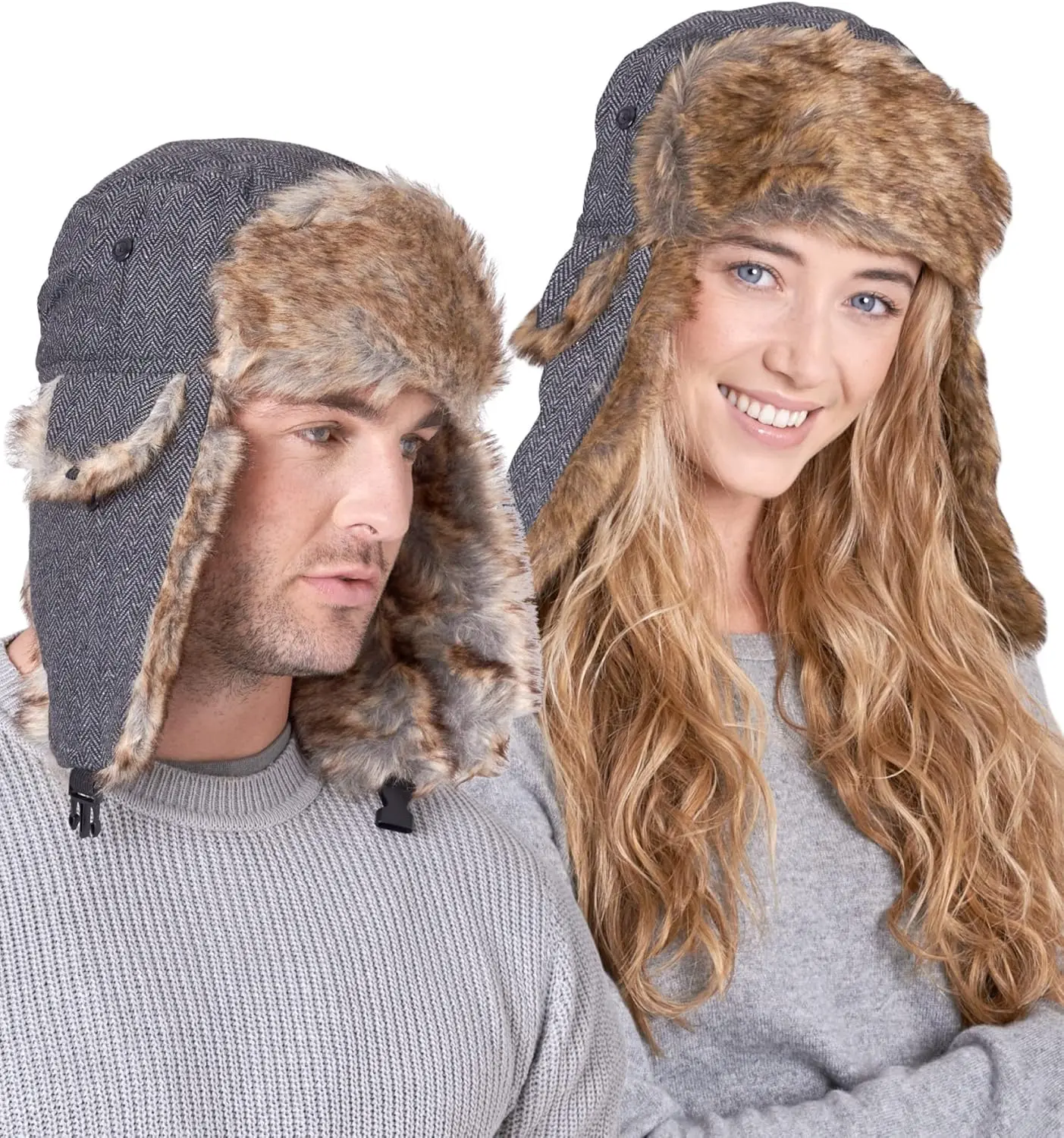 Russian Trapper Hat  Water-Resistant Ushanka for Men & Women with Chin Strap & Ear Flaps