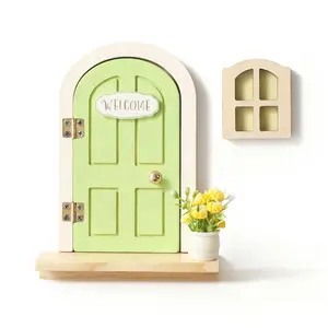 Balcony Elf Door 1pc, Decorative Fairy Gate for Outdoor Spaces, Perfect for Garden and Patio Enhancements, Unique Gift Idea, Natural