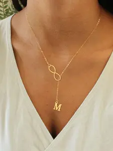 Initials Pendant Necklace for Women, Fashion Infinite Symbol Buckle Necklace for Party, Daily Decor, Trendy All-match & Exquisite Jewelry for Birthday Gift
