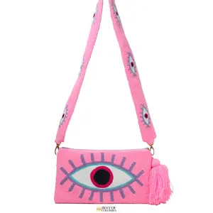 Baby Pink Evil Eye Clutch