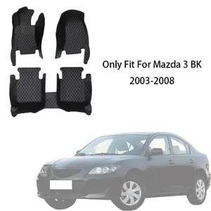 Full Set Nappa PU Leather Floor Mats For Car For Mazda 3 BK 2003-2008 Front And Rear Cushion Slip-Resistant Wear-Resistant Auto Interior Accessories