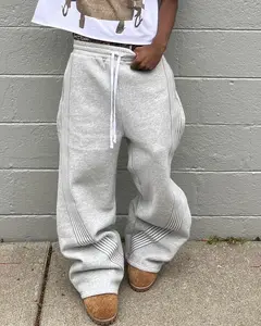 Y2K Embroidered Gray Casual Pants Camo Functional Tactical Functional Men's and Women's Premium Jogging Drawstring Sweatpants BiggOrange