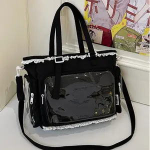 Ballet Girls Large Capacity Kawaii Itabag Japanese Transparent JK Shoulder Crossbody Bags Gift For Friends Teenage School Bags