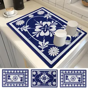 4pcs DIY Diamond Painting Placemats, Nordic Style Dining Table Heat-resistant Non-slip Placemats Are Suitable for Family Gatherings, Indoor Restaurants, Kitchen Parties, Table Decorations, Gifts for Friends, Valentine's Day And Mother's Day Festivals