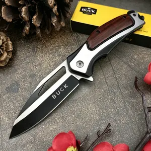 Da130 Pocket Knife, 5cr13 Blade Wooden Handle, Camping Survival Outdoor Knife, Edc Travel Hiking Fishing Tool