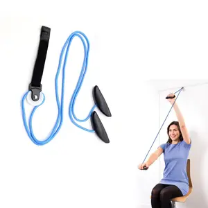 A shoulder trainer, shoulder neck and upper limb rehabilitation pulley trainer, manual tension rope, adjustable length exercise tension rope, traction training equipment, men's and women's universal fitness door tension rope