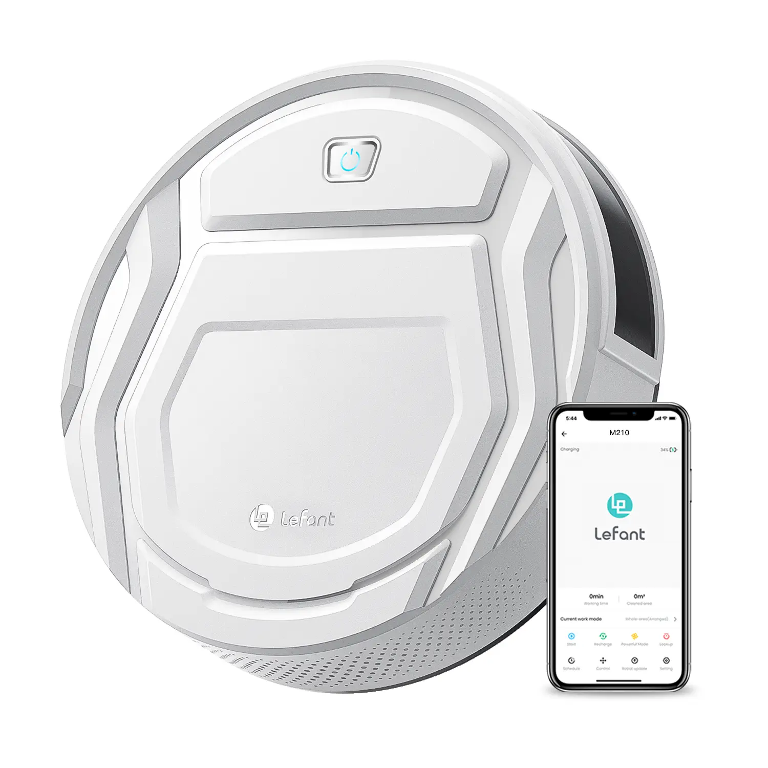 Lefant M210 Pro Robot Vacuum Cleaner – 2200Pa Suction, 120 Mins Runtime, Wi-Fi(2.4GHz ONLY)/App/Voice Control, Ideal for Hard Floors, Low-Pile Carpet