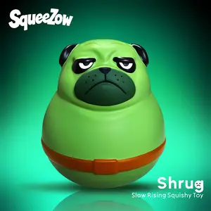 SqueeZow Emo Pups Shrug The Disgust Pug Slow Rising Squishy Toy for Adults - Stress Relief • Anxiety Relief • Sensory Toy • Squeeze Toy • Fidget Toy - Gift Ready • Premium Feel • Unique Design