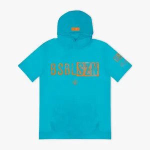 Realtree BSBL-SZN Short Sleeve Youth Hoodie V3 - Bright Blue/Aspect-Orange