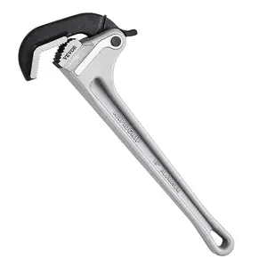 Summervibes VEVOR Pipe Wrench, 18 Aluminum Straight Pipe Wrench, Automatic Jaw Adjustment, Adjustable Plumbing Wrench, Easy to Carry, Ergonomic Handle, Hangable Design, for Water Pipes, Automotive Repairs
