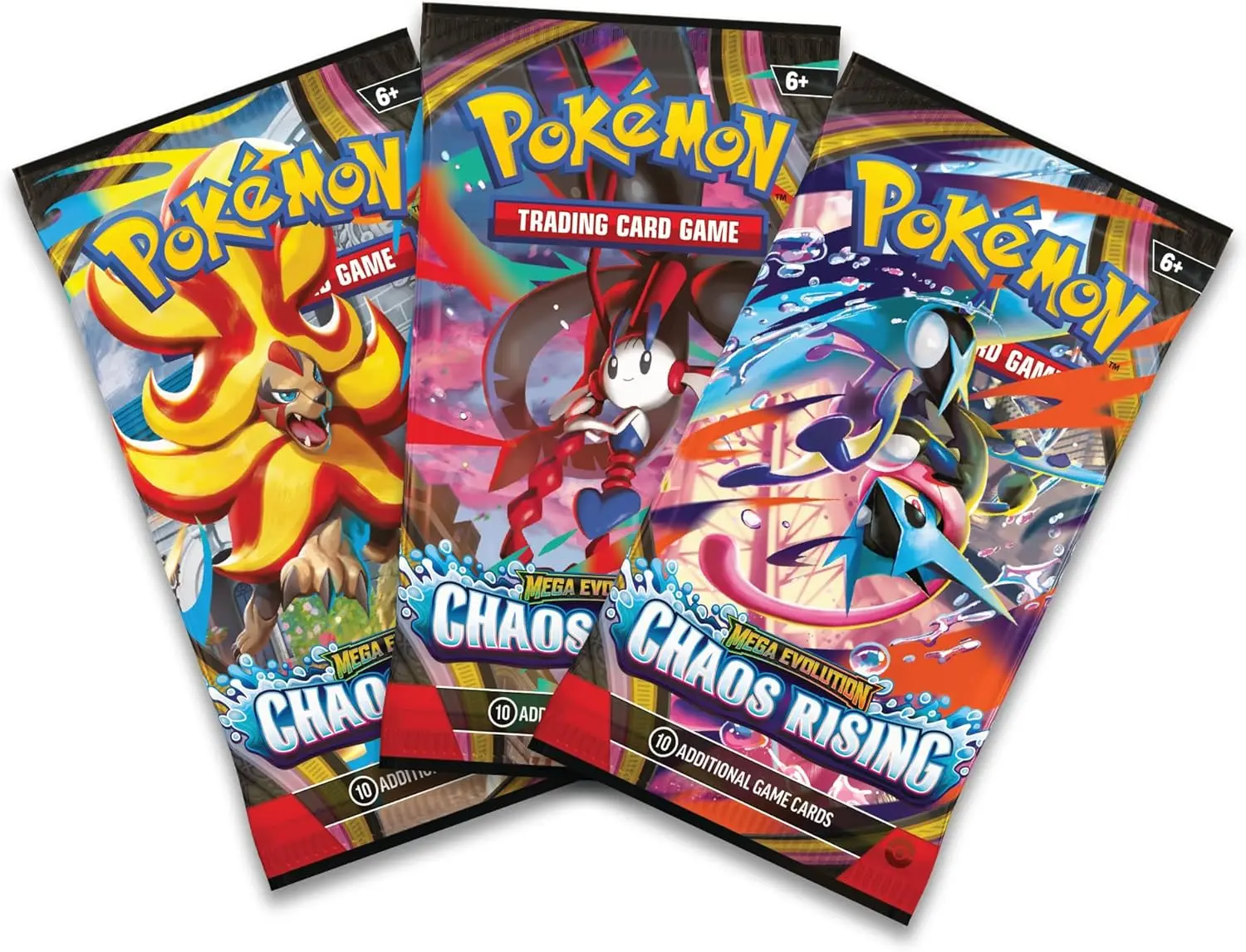 Pokémon TCG: Mega Evolution Authentic —Chaos Rising Triple Pack (1 Foil Promo Card & 3 Booster Packs)