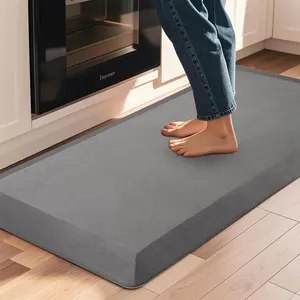 Anti  Kitchen Mats for Floor, Grey 9/10 Extra Thick Cushioned Standing Desk Mat, Comfort Memory   Kitchen Rugs and Mats Non-Slip  for Office, Kitchen, Sink, 20" x 39"