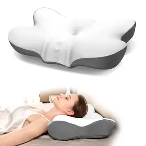 Jiaao Ergonomic Dragonfly Pillow - Adjustable Ergonomic Memory Foam with Cervical Support for Neck and Shoulder Pain Relief headboard pillow
