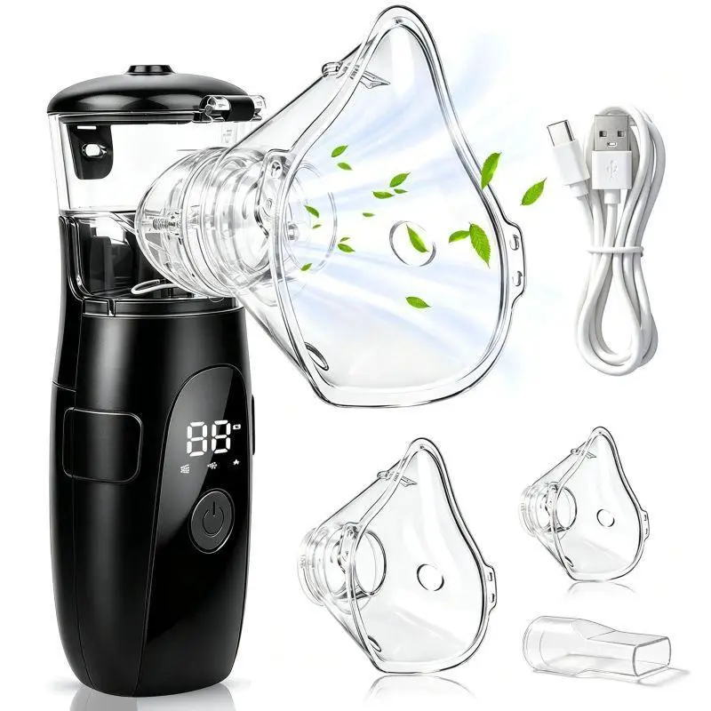 Rechargeable Handheld Nebulizer Machine, Portable Mesh Nebulizer , USB Rechargeable Nebulizer, Compact Travel Size, Operation for Home & Travel cordless