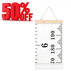 Baby Growth Height Chart Handing Ruler Wall Decor for Kids, Canvas Removable Height Growth Chart 79" x 7.9"