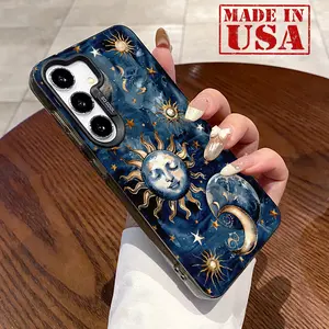 Compatible With Samsung Galaxy S24 Plus S25 Ultra S23 Ultra S22+ Starry Sun Moon Patterned Durable Shockproof Anti-Scratch PC Protective Case Cellphone Protective
